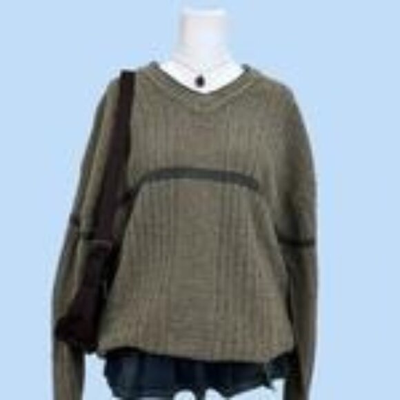 vintage 90s striped indie skate grunge chenille sweater - Picture 1 of 8